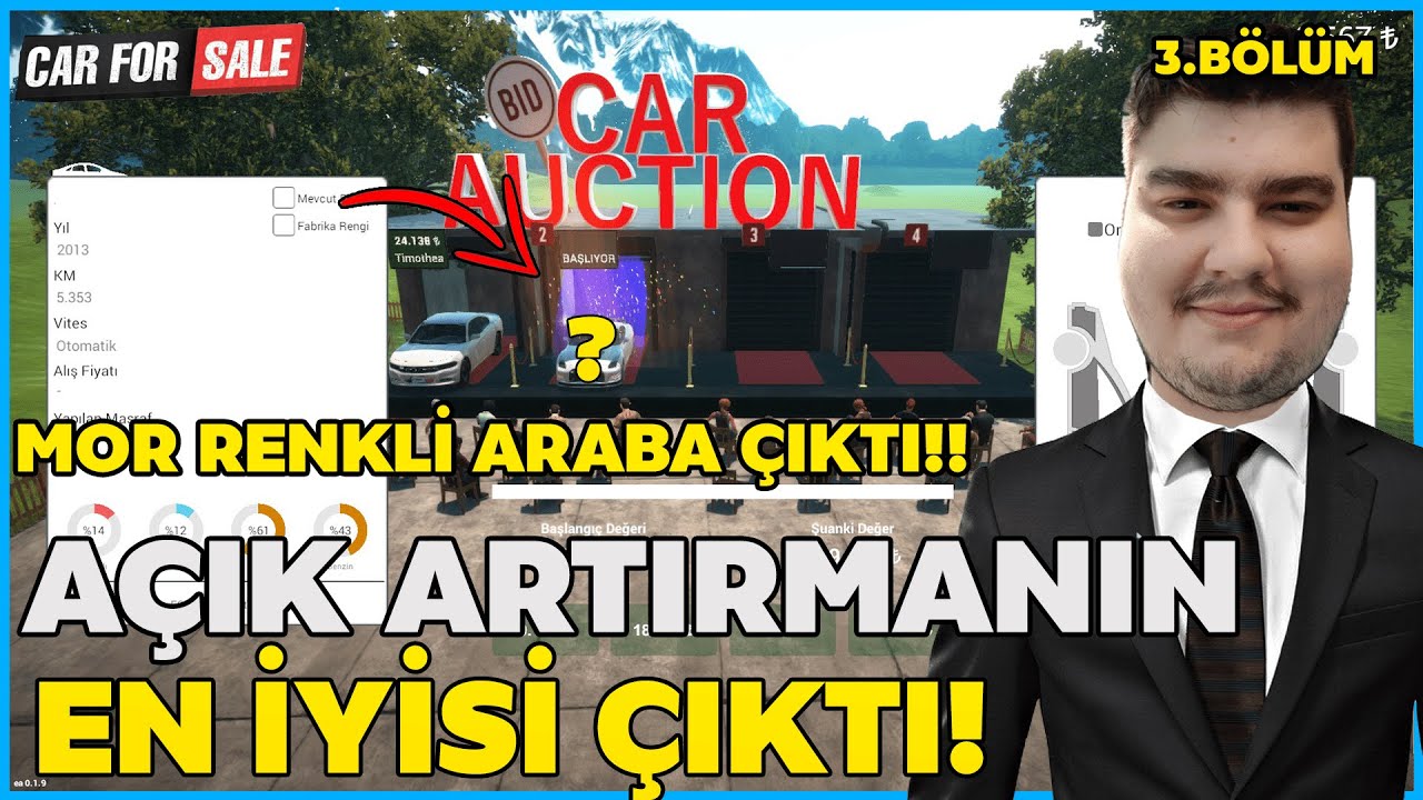 AÇIK ARTTIRMADAN EN İYİ MOR RENKLİ ARABA ÇIKTI! | ar For Sale Simulator 2023 #3