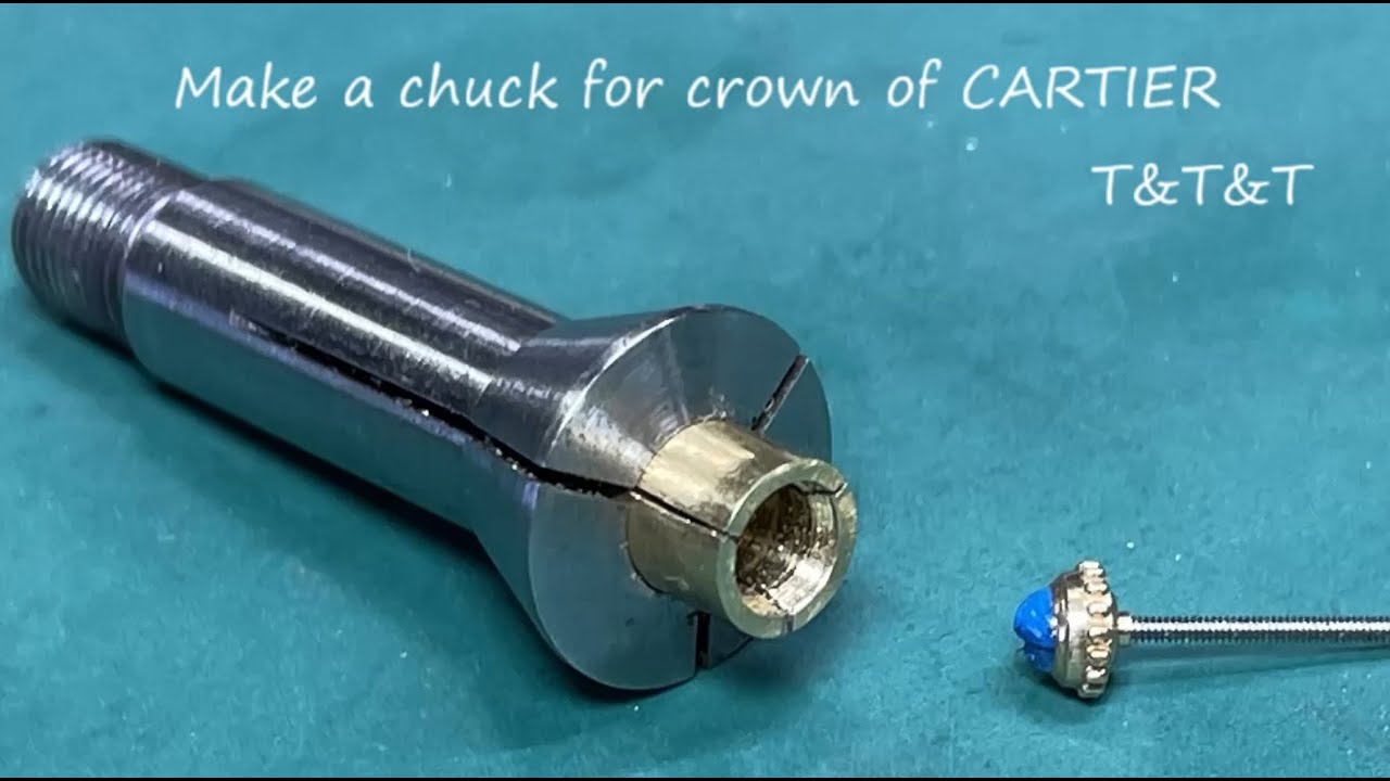 Cartier②  Made a chuck for a crown of CARTIER. (request)   リュウズ用チャックを作る