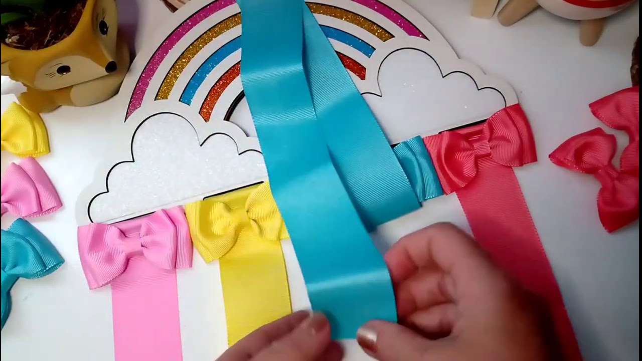Porta Laços Arco-íris 🌈 Como fazer Porta Laços Dicas 🎀 By LillyPecly Dica0521