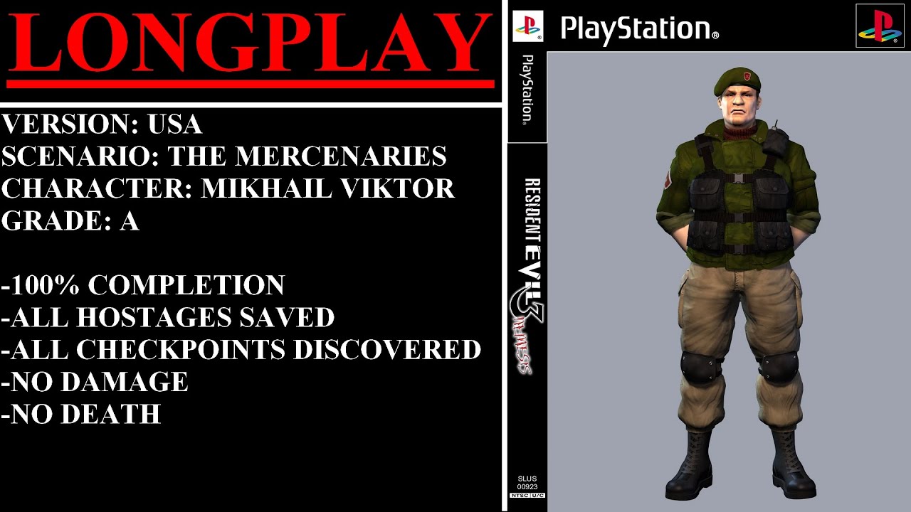 Resident Evil 3: Nemesis [USA] (PlayStation) - (Longplay - Mikhail Viktor | Mercenaries | A Grade)