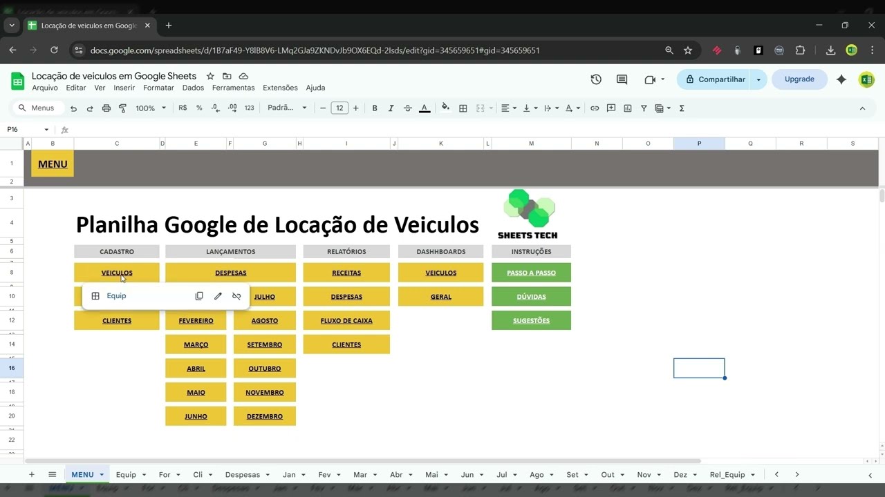 Como Organizar Locação de Veículos com Planilha no Google Sheets (Simples e Profissional)