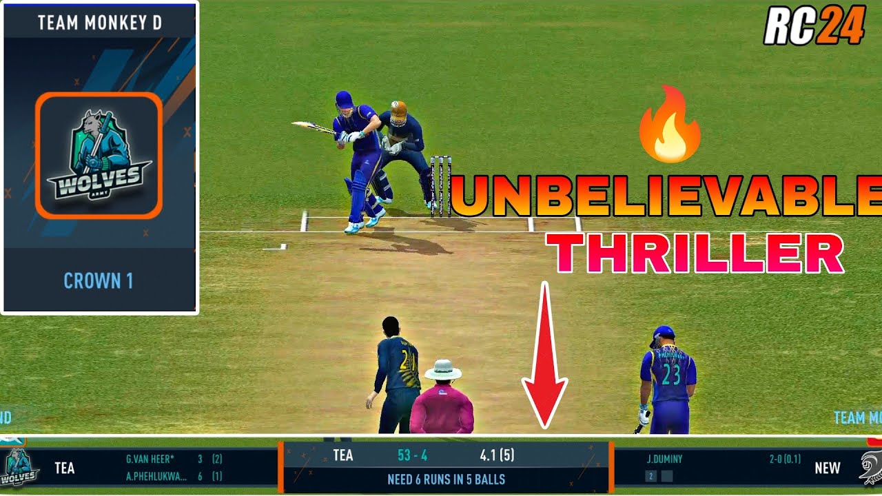Unbelievable Thriller Match 🔥 || Real cricket 24 |