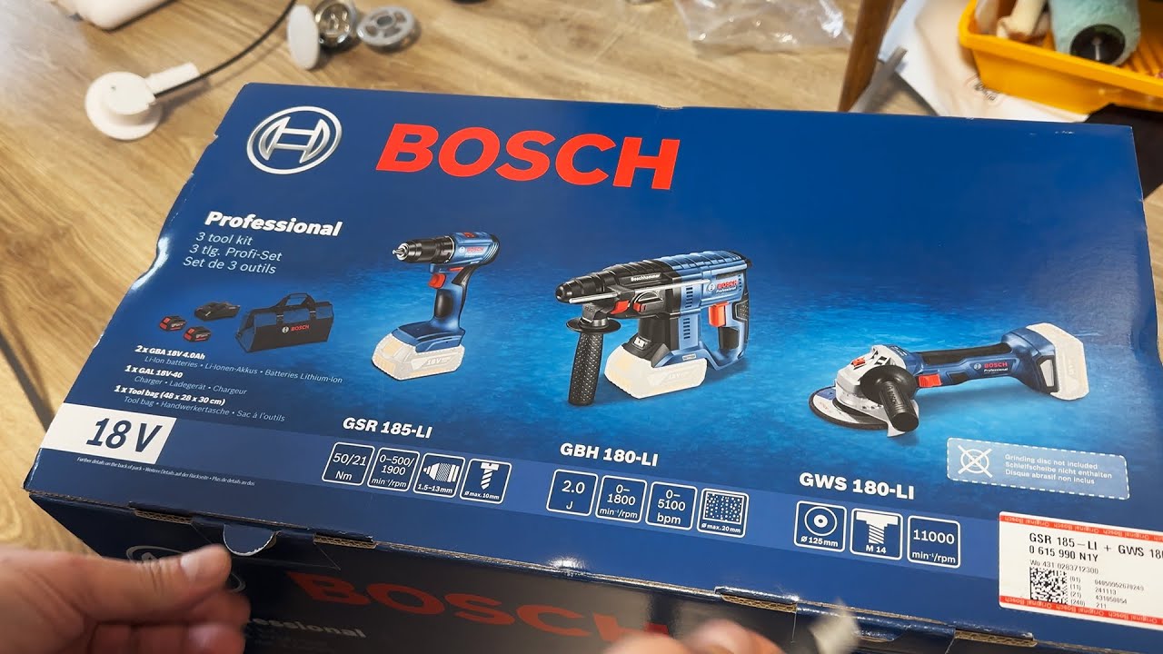 Набор инструментов Bosch Professional GSR 185-LI, GWS 180-LI, GBH 180-LI 0, 615 990 N1Y / 0615990N1Y