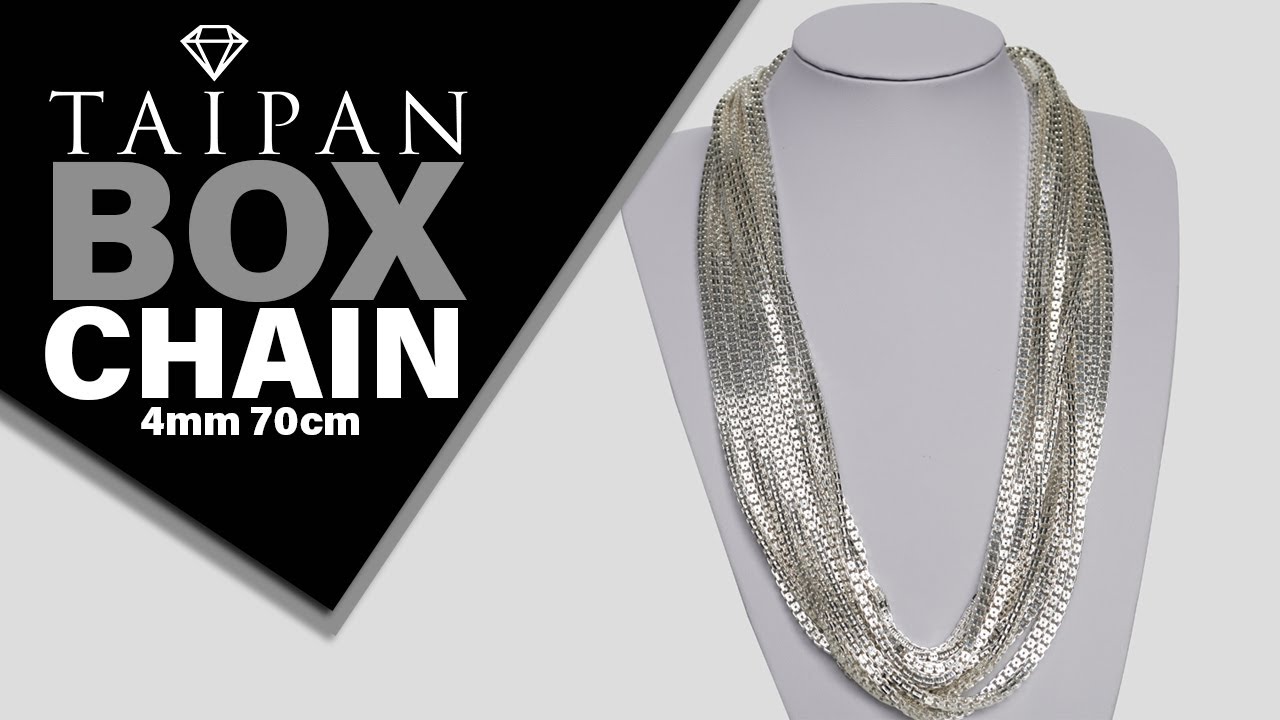 Taipan Box Chain Magnumkette 4mm breit 70cm lang 925 Sterling Silber