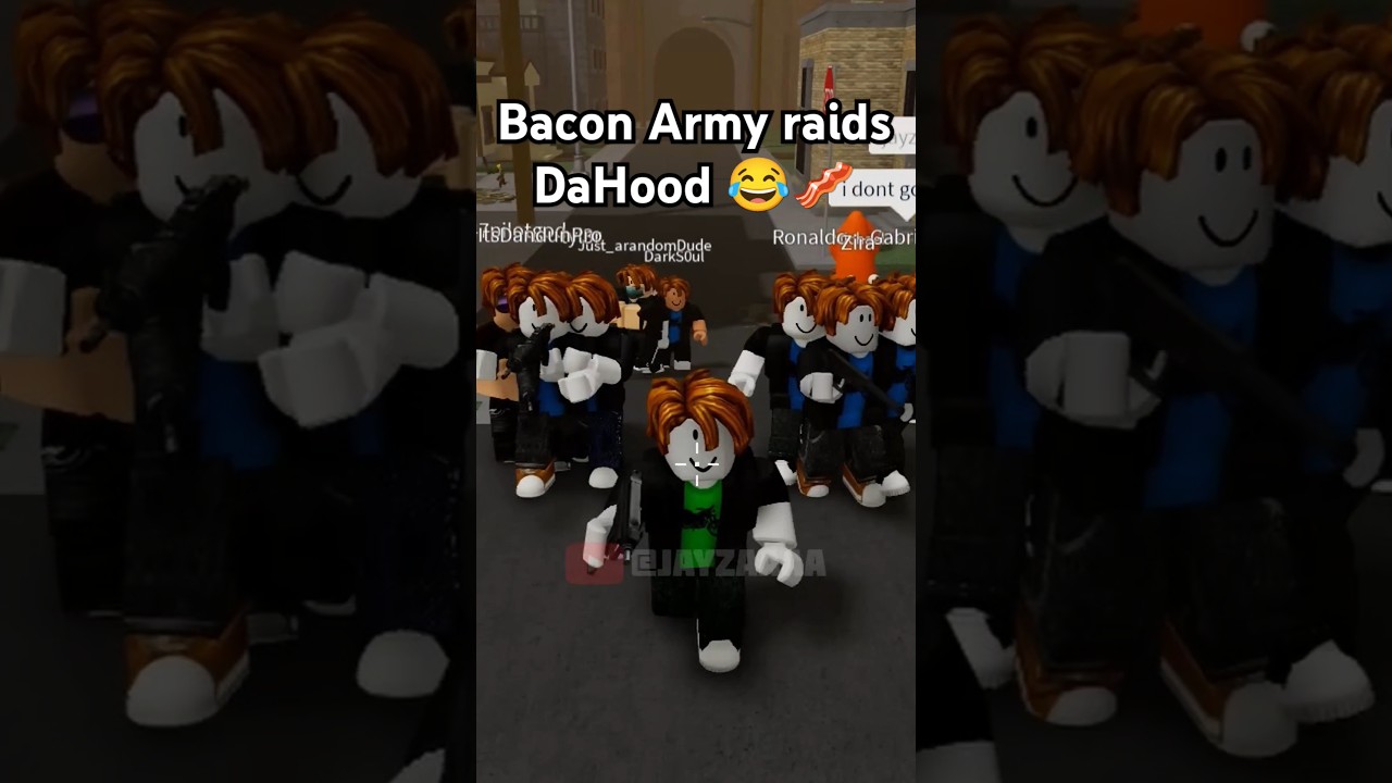 BACON ARMY RAIDS DAHOOD 😂🥓 #roblox #robloxmemes #dahood #funny #memes #shorts