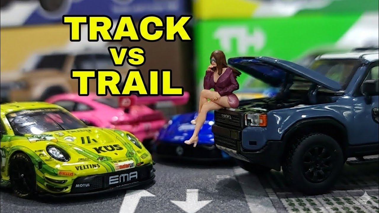 Track vs Trail! Trends Hobby Porsche 911 GT3 R & Toyota Land Cruiser 250 (масштаб 1/64)