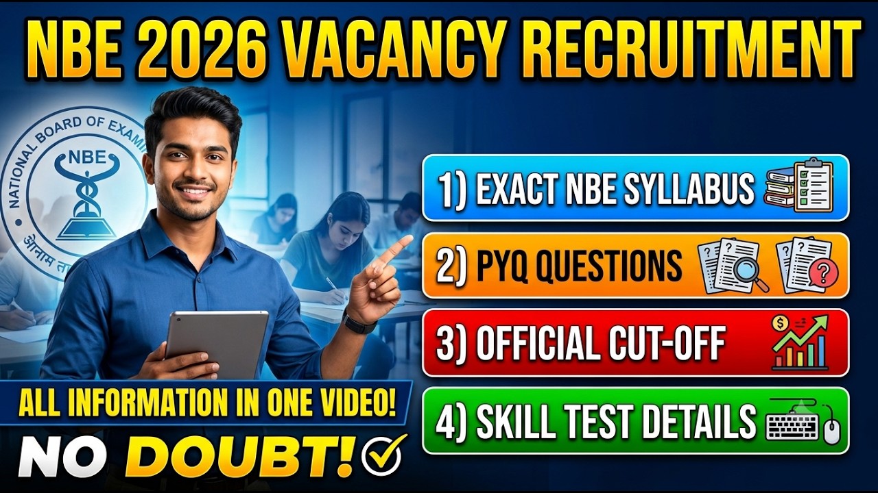 NBE 2026 Vacancy Out! 🚨 Syllabus, Previous Year Questions & Cut-Off (All in 1 Video) #nbems
