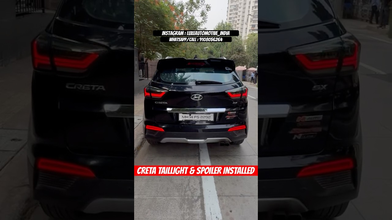 CRETA 2016-19 TAILLIGHT & Nline Spoiler | #cretamodification #creta #hyundaicreta #caraccessories