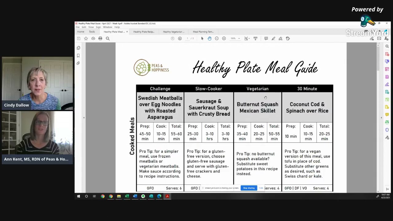 Interview with Ann Kent, MS RDN about meal planning