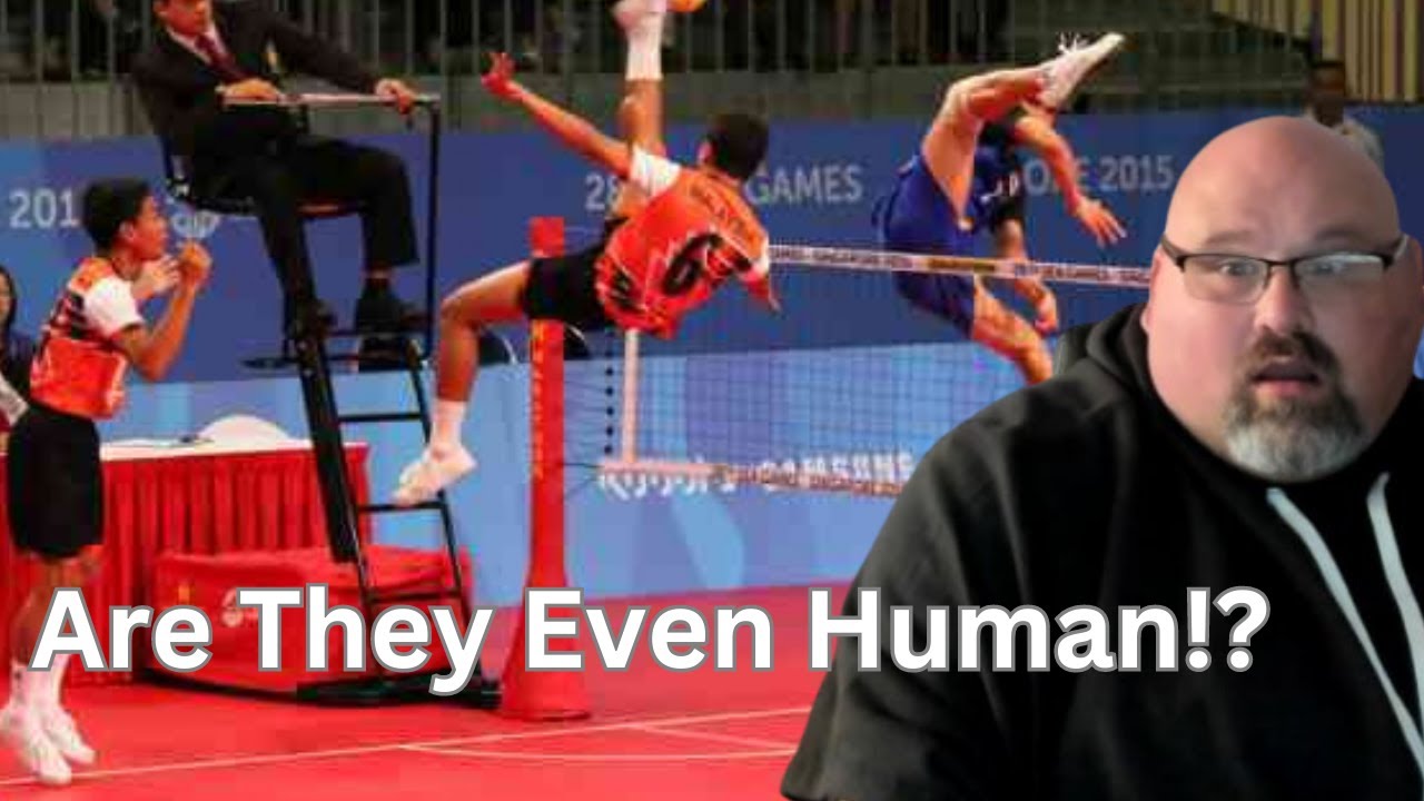 AMERICAN REACTS TO Sepak Takraw  - 15 Crazy Skills in Sepaktakraw..