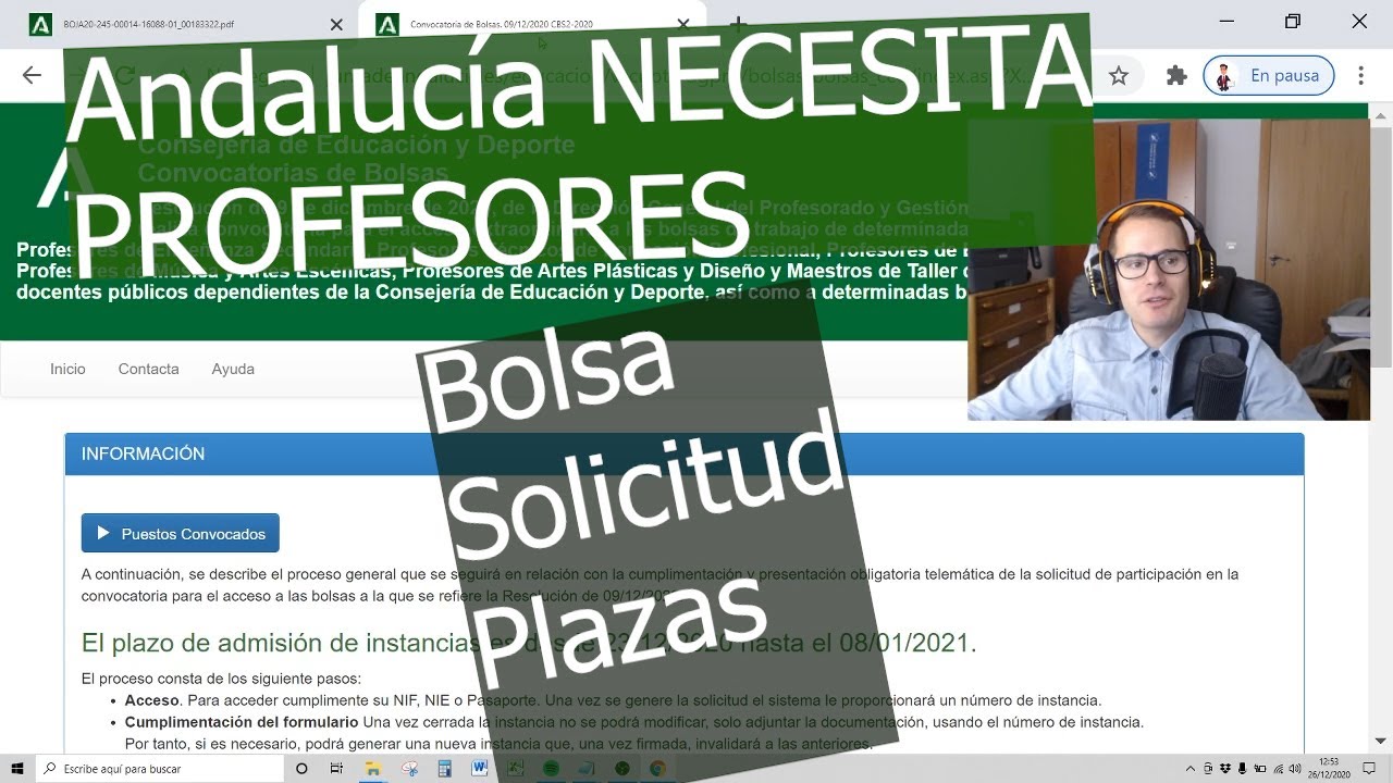 😀 Andalucía NECESITA Profesores de Secundaria y FP (Bolsa extraordinaria + Oposiciones 2021)