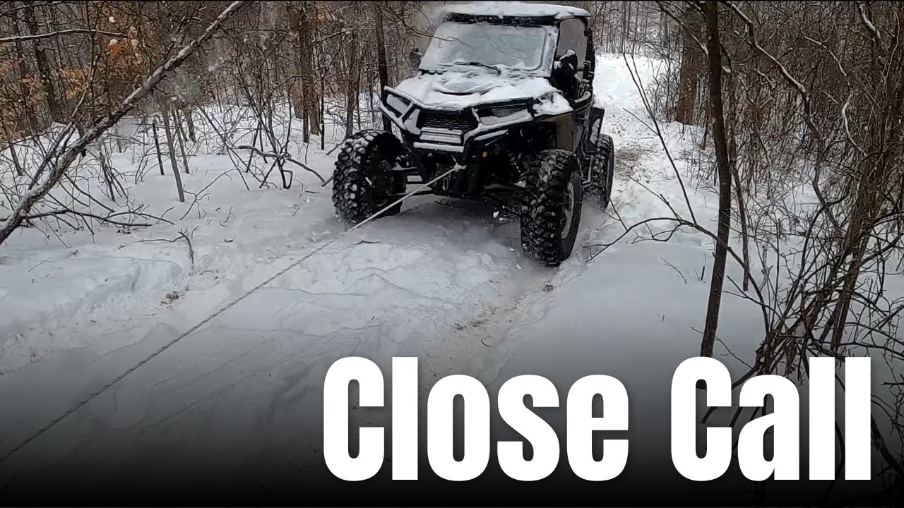 My Polaris RZR Rolled Back Down the Hill… Winter Recovery Gets Sketchy