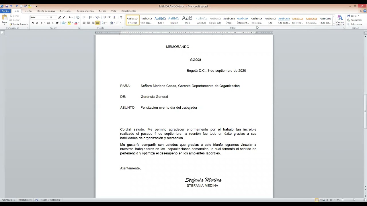 GTC 185 MEMORANDOS