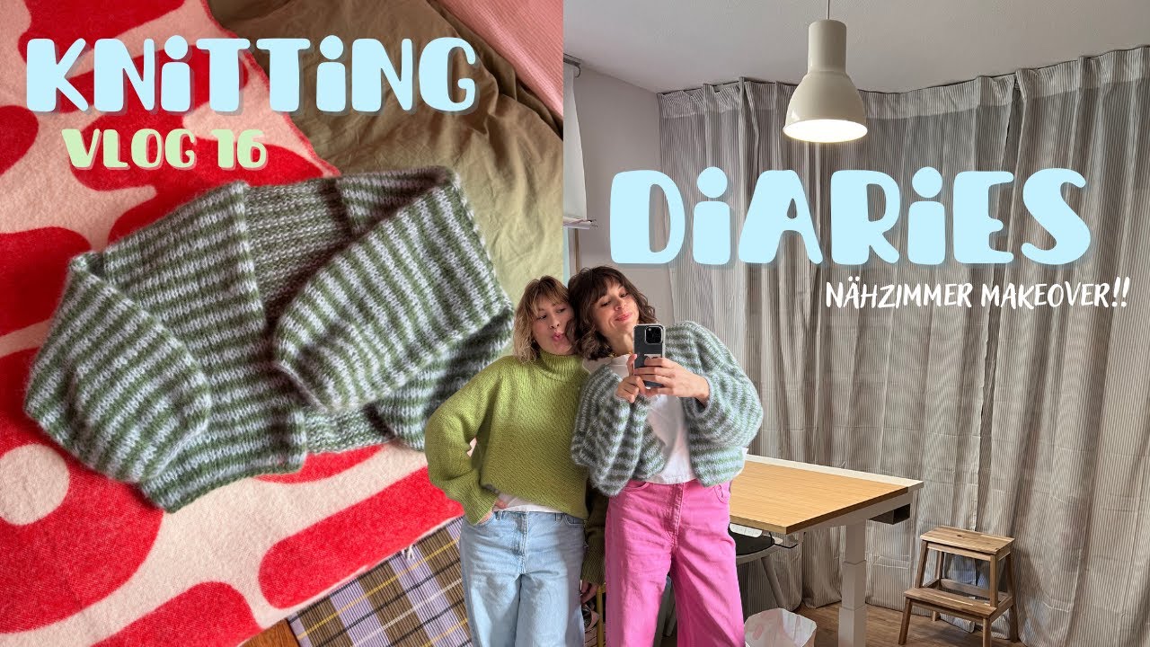 XXXL Oktober Strick-Vlog: N&auml;hzimmer Makeover, Stricktreffs, aktuelle WIPs, Wollhaul und UFOs beenden