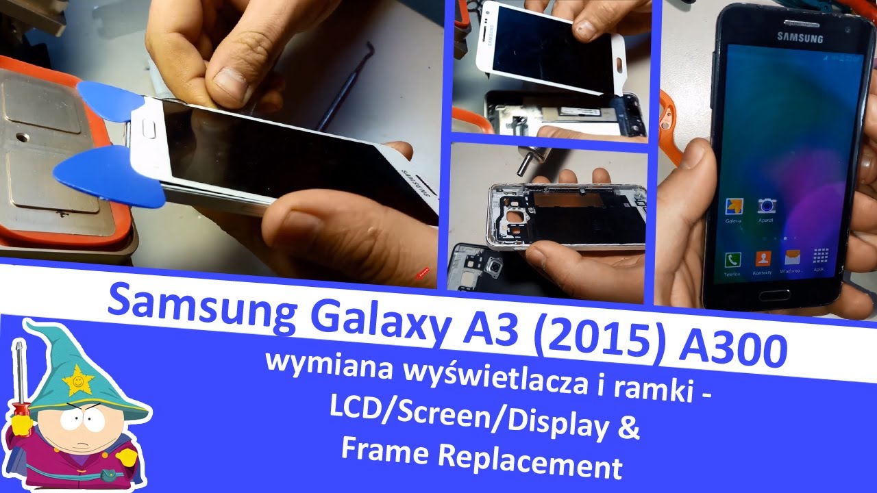 Samsung Galaxy A3 (2015) - wymiana wyświetlacza i ramki - LCD/Screen/Display & Frame Replacement