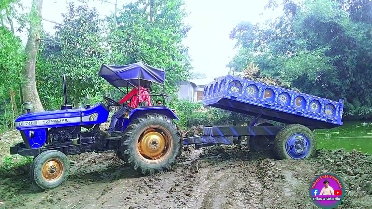Sonalika DI 47 RX Tractor fully loaded | JCB 3DX Machine Video vipul driver@Ruhan-891