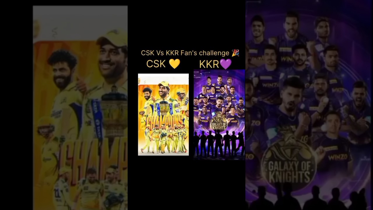CSK Vs KKR fan's challenge 🎉 || comment your next team #shorts #trending #csk #kkr