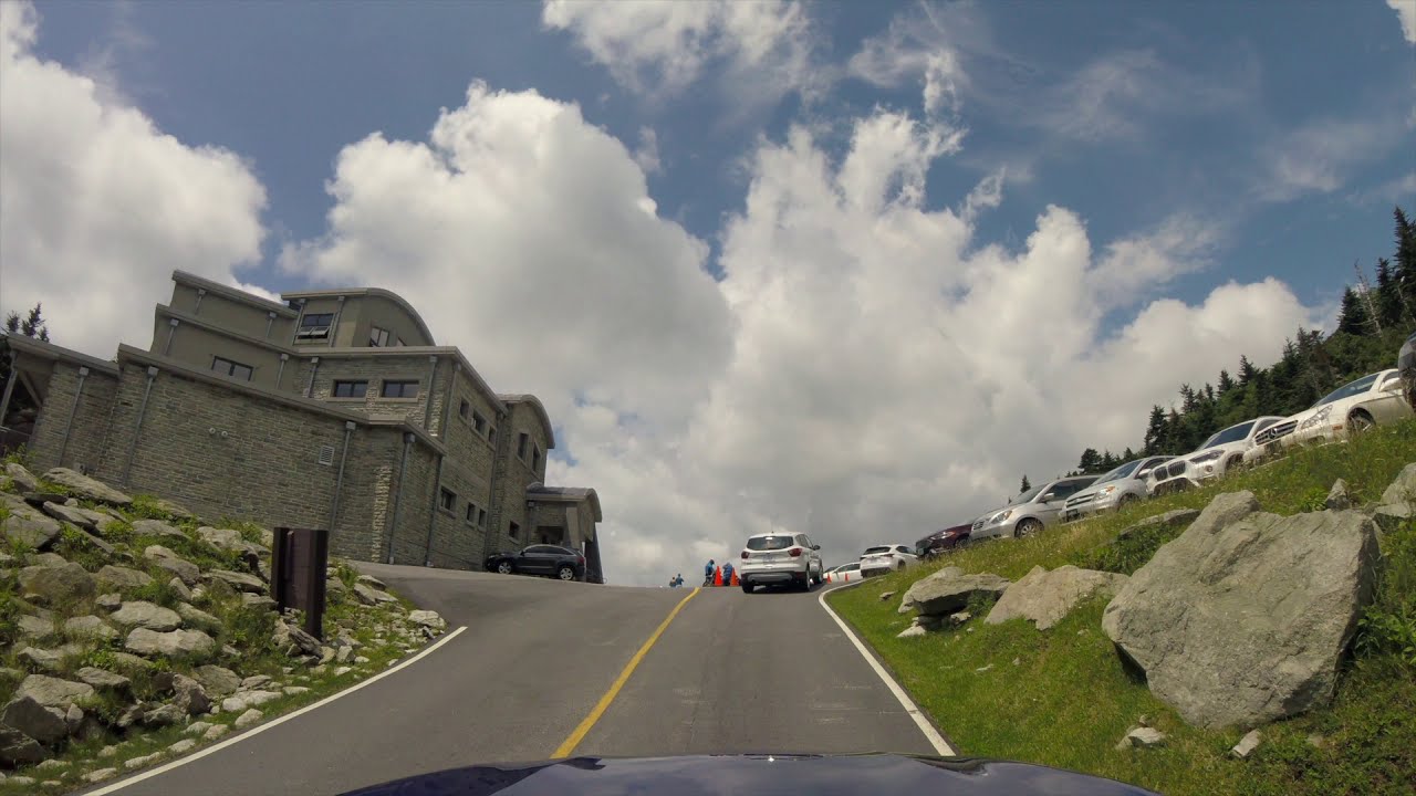 Driving up Grandfather mountain North Carolina