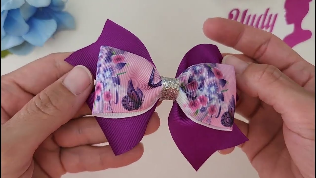 DIY Ribbon Bow with Template | Como hacer un mo&ntilde;o con molde f&aacute;cil y r&aacute;pido.