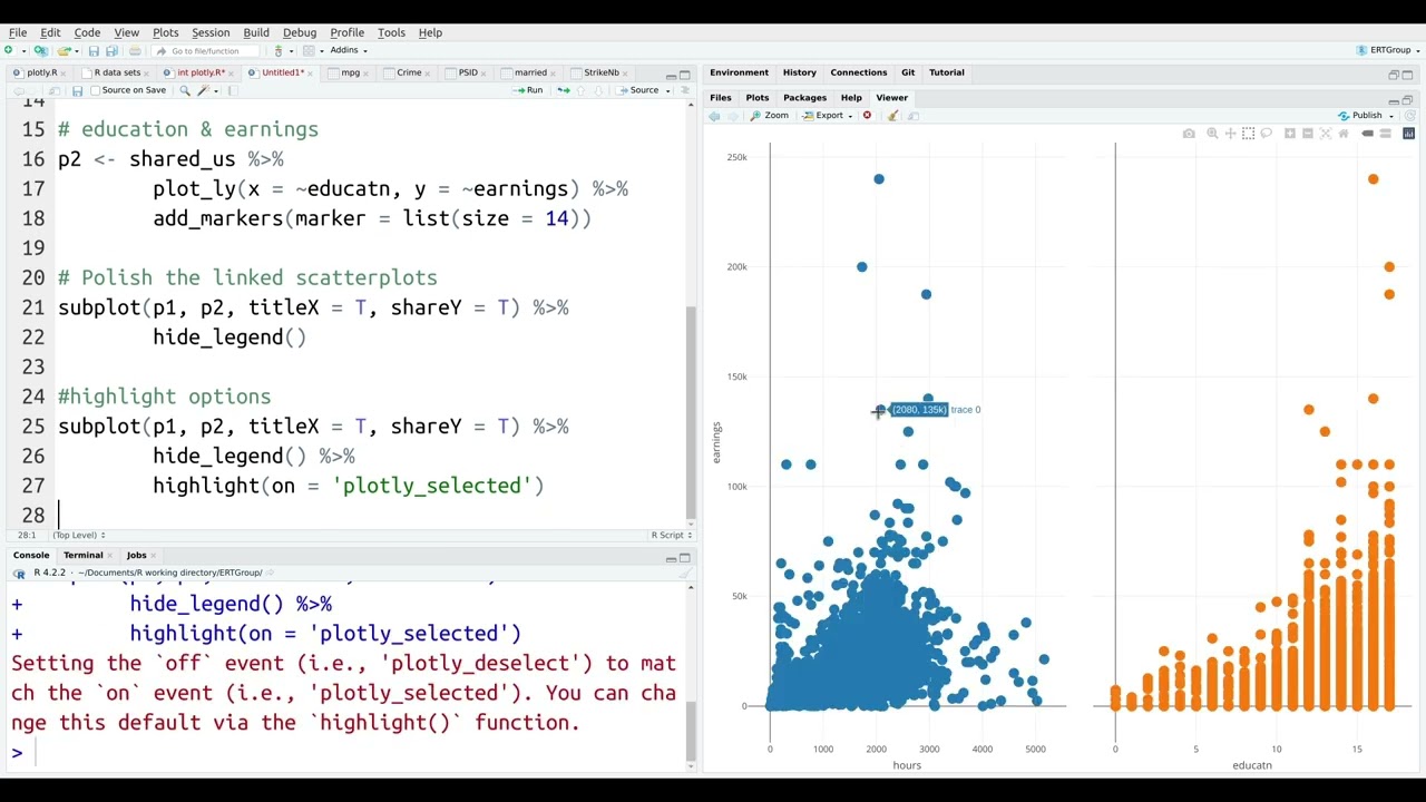Linking Plots with Plotly in R