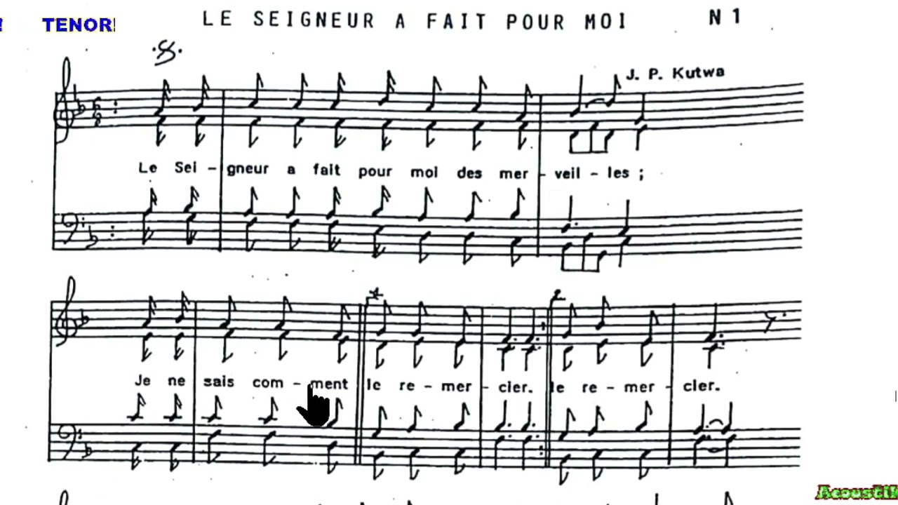 #APPRENDRE LA VOIX TENOR DE  LE SEIGNEUR A FAIT POUR MOI DES MERVEILLES