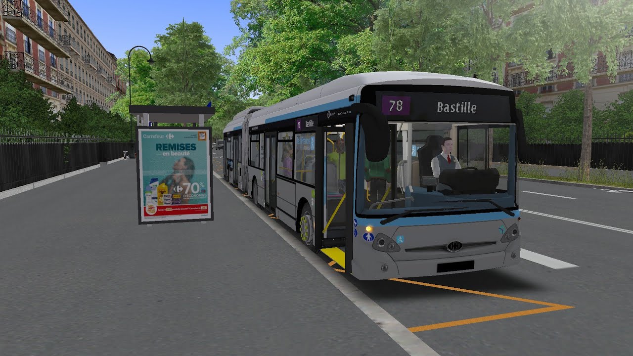 Parisgo  ligne 78 Porte de la Muette - Bastille Heuliez hybride 4pt IDFM