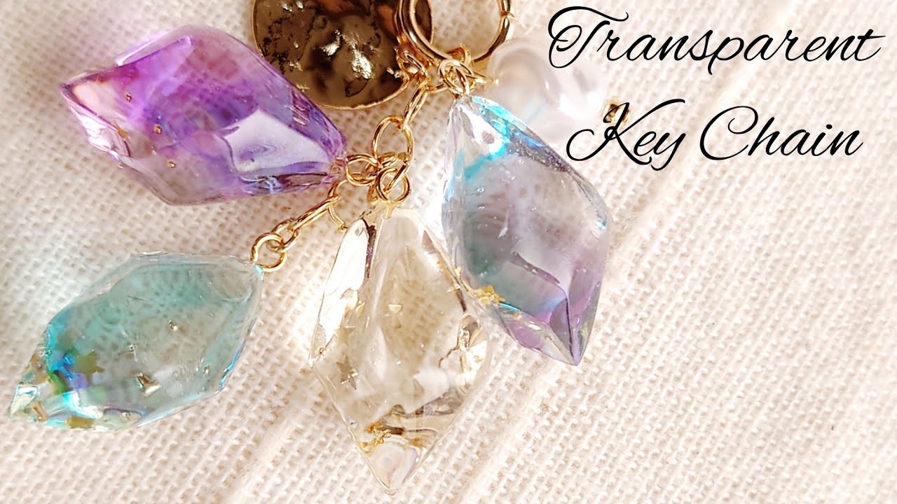 【UVレジン】カラーは2色だけ♡透明感のある鉱石キーホルダーを作る♪How to make a transparent key chain with resin and two colors