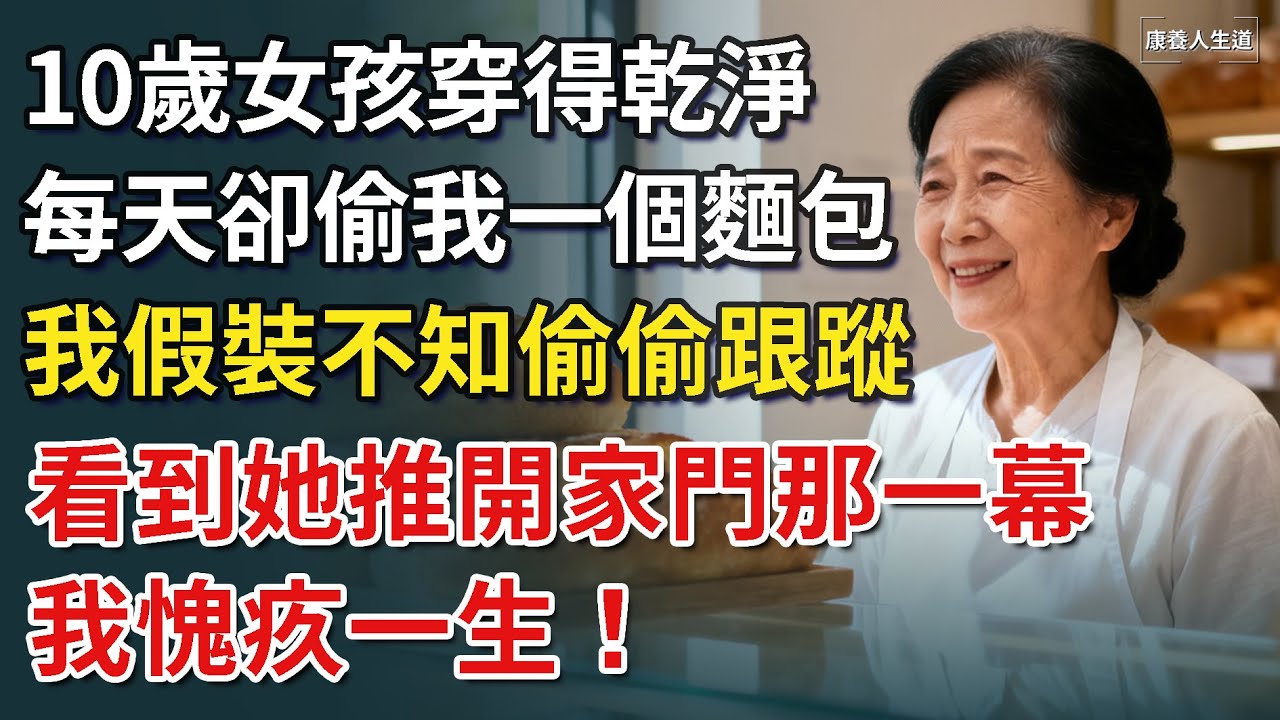 10歲女孩穿得乾淨，每天卻偷我一個麵包，我假裝不知，偷偷跟著她走進那條小巷，眼前一幕，我愧疚一生！​【康養人生道】 #康養人生道 #上了年紀該明白的事 #養老 #聰明老人 #長壽秘密