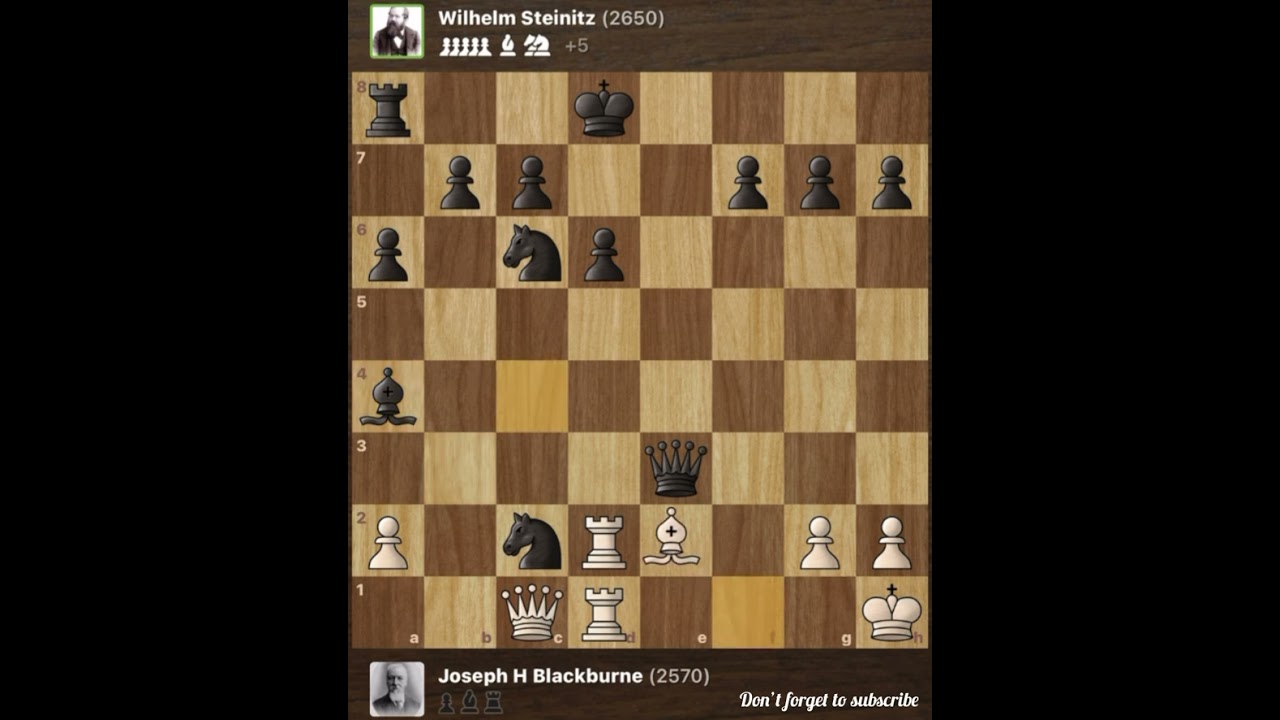 Joseph H Blacburne vs Wilhelm Steinitz • London - England 1876