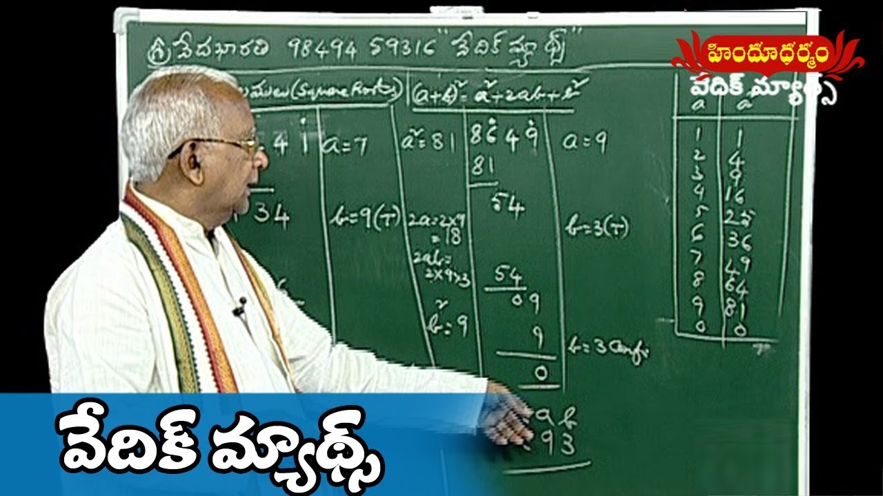 Vedic Maths by Dr.Remella Avadhanulu | 03.06.2018 | Hindu Dharmam