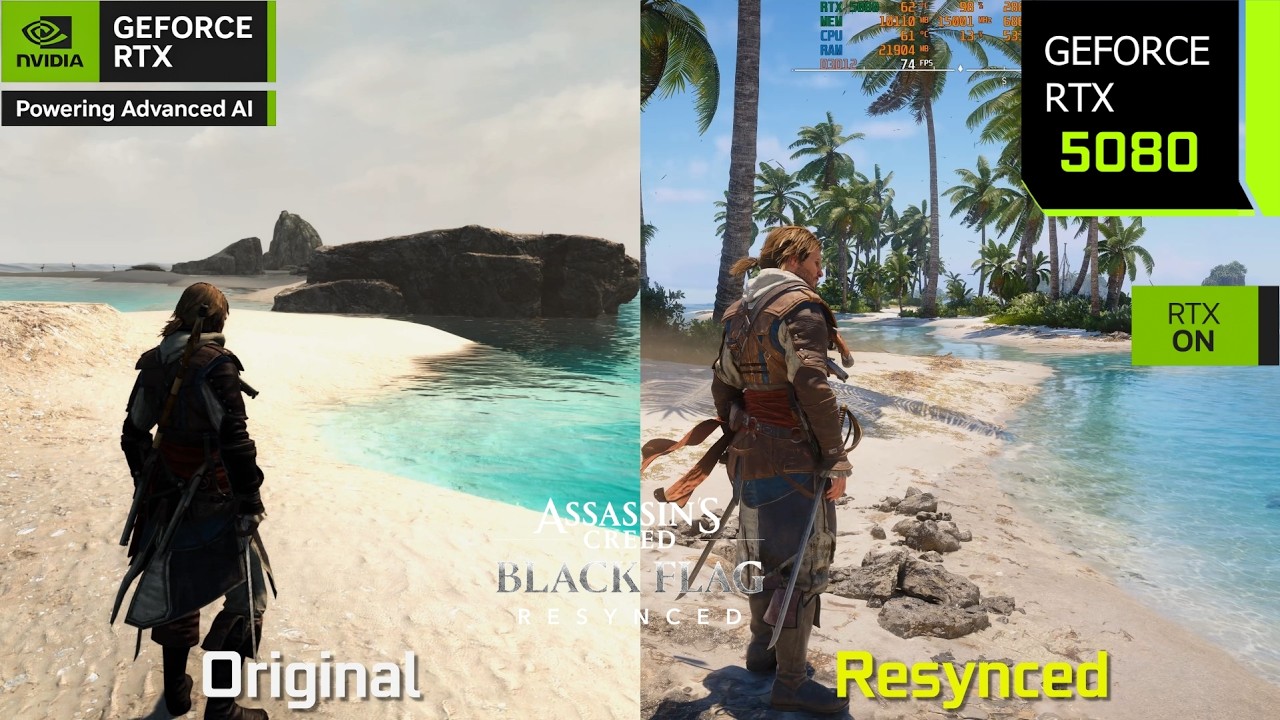 Assassin's Creed Black Flag Resynced vs Original - Graphics/Performance Comparison | RTX 5080