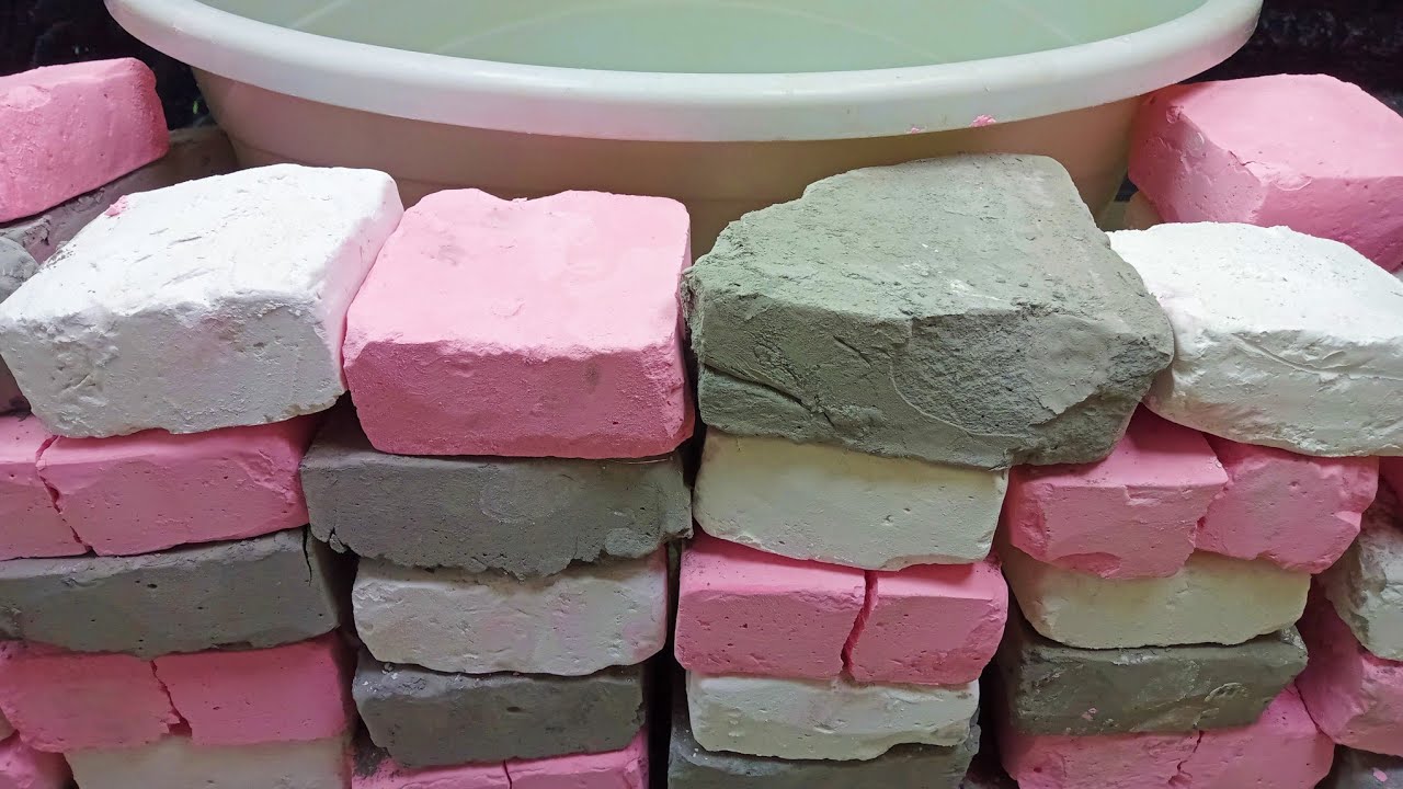 Mùlti Çolour blòçks iñ còlòured Wâter crûshing soft gymchalk crispy | oddly satisfying | ASMR 