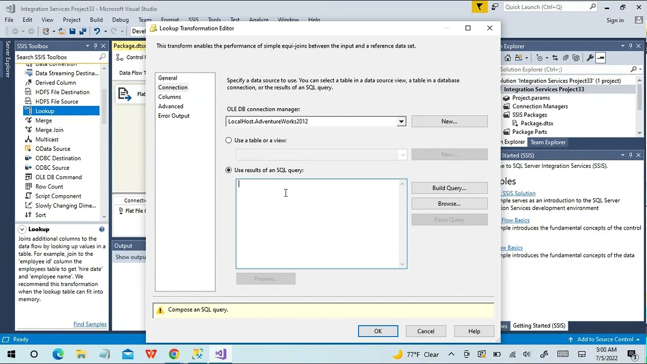 SSIS Tutorial - Lookup with Null Values