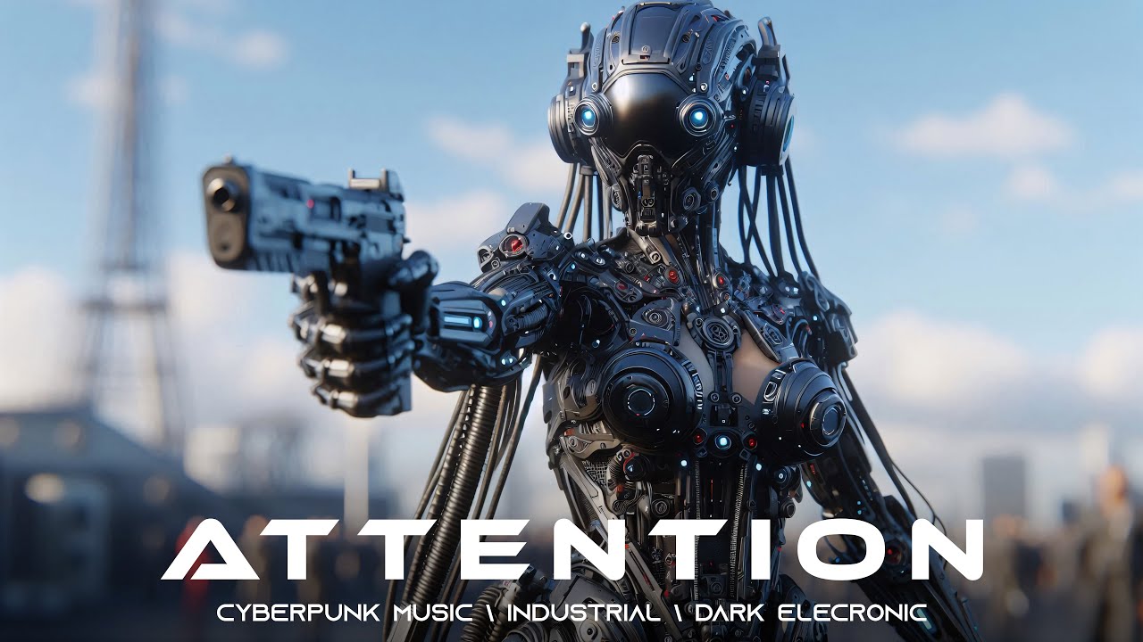 Cyberpunk Music Mix 'ATTENTION'  / Industrial / Dark Electronic Music [ Background Music ]