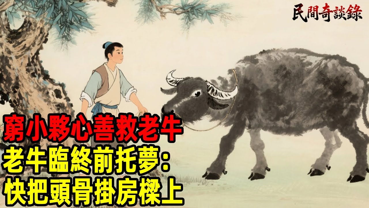 窮小夥心善救老牛，老牛臨終前托夢：快把頭骨掛房樑上！【民間奇談錄】#民間故事 #台灣傳說 #懸疑故事 #銀髮頻道 #懷舊故事 #助眠故事