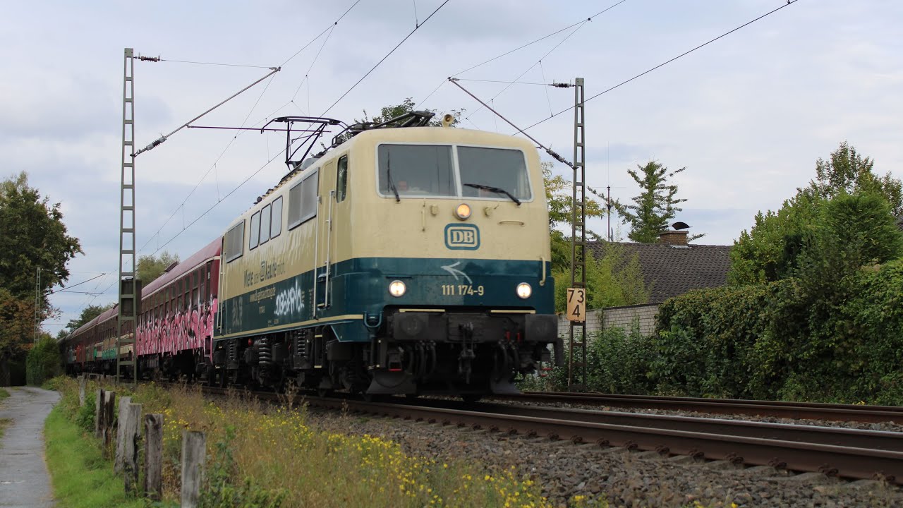 Bahnverkehr bei Münster + Makros mit Br 111 174, Vectron, DB Cargo, ICE 1, Br 101 und Flirt 1
