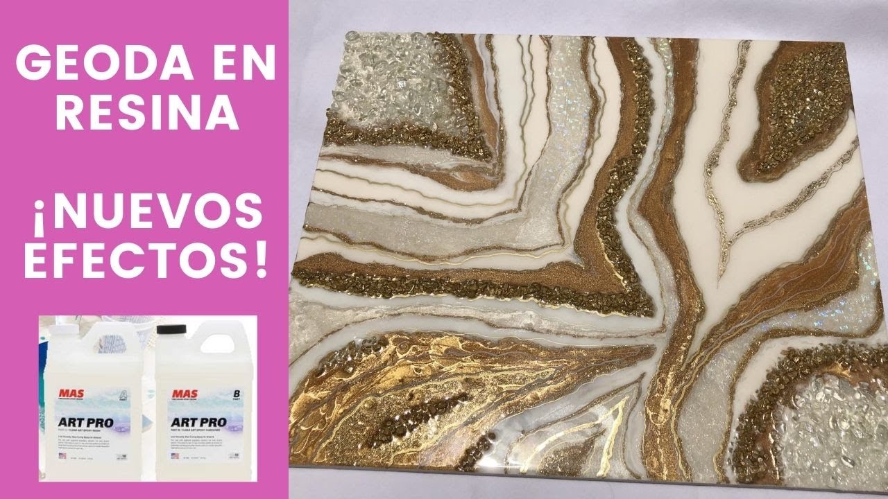 Geoda Dorada con efecto holográfico. efecto nuevo. Resina epóxica.