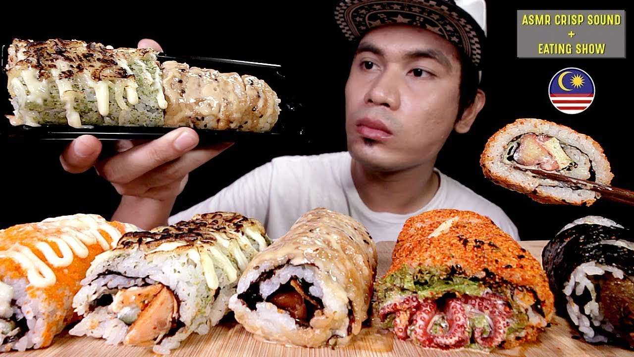 SUSHI PARTY: SUSHI TEKAK MELAYU! Yang Tak Makan Sushi Pon Akan Suka Teruk | EATING SHOW W/ ASMR