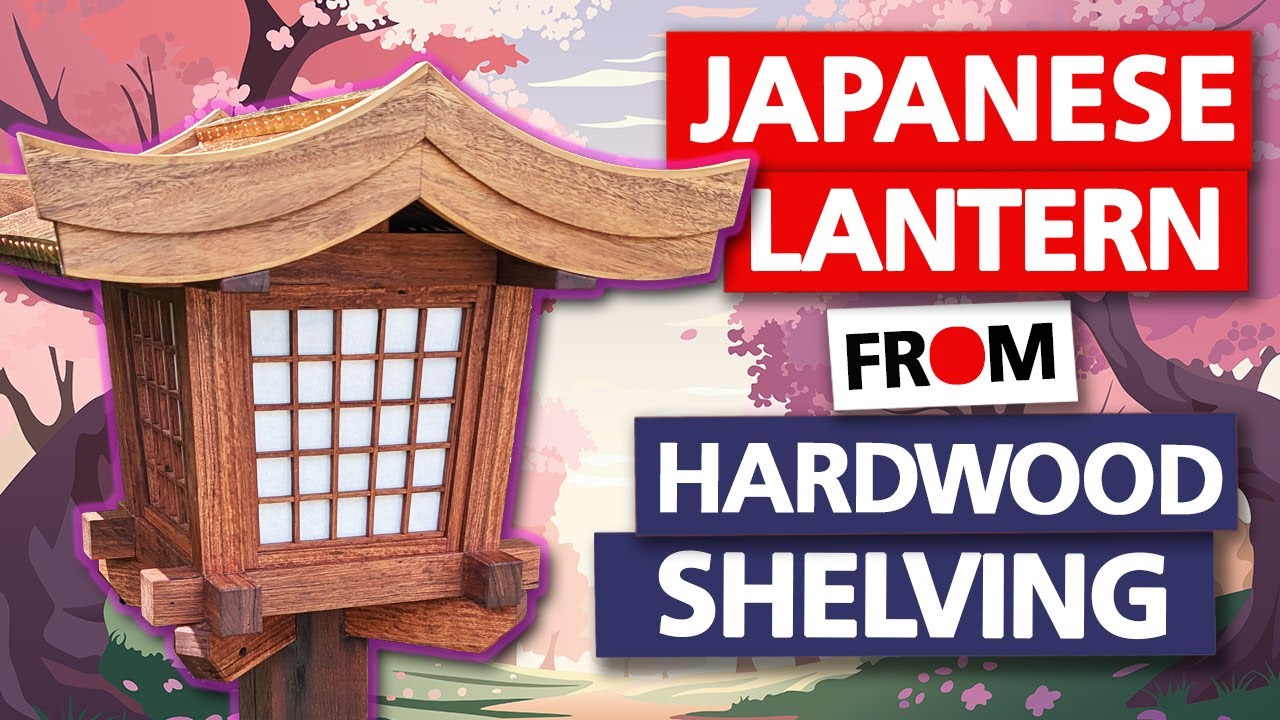 Japanese Shrine Lantern from Old Hardwood Shelves