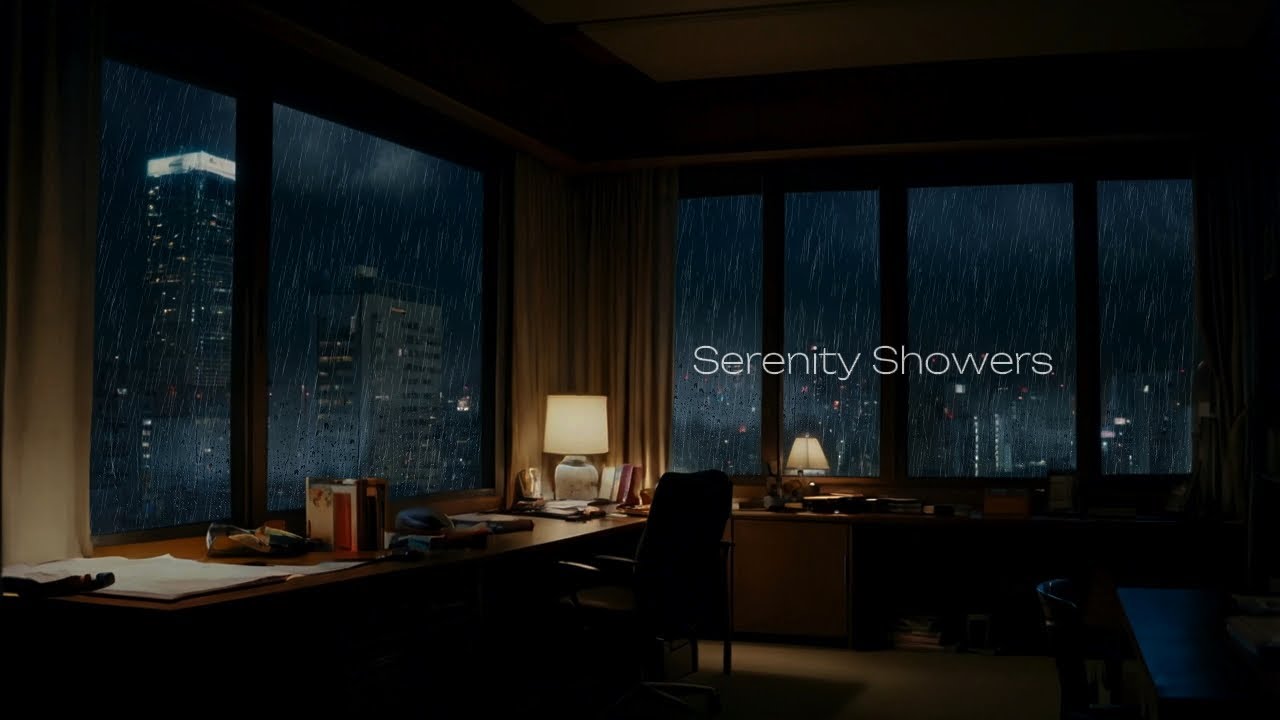 Sleep Instantly with Rain & Thunder in Cozy High-Rise Study Room | Cold City Night Ambience