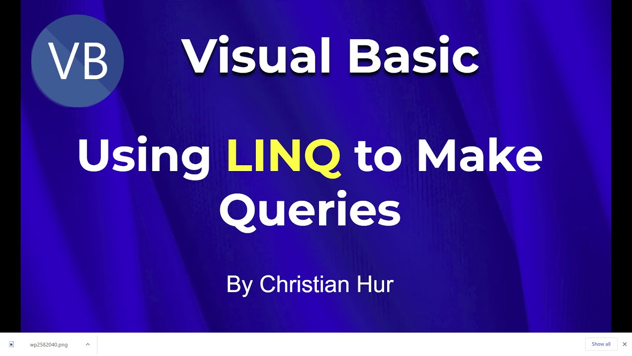 Программирование на Visual Basic — использование LINQ для создания запросов