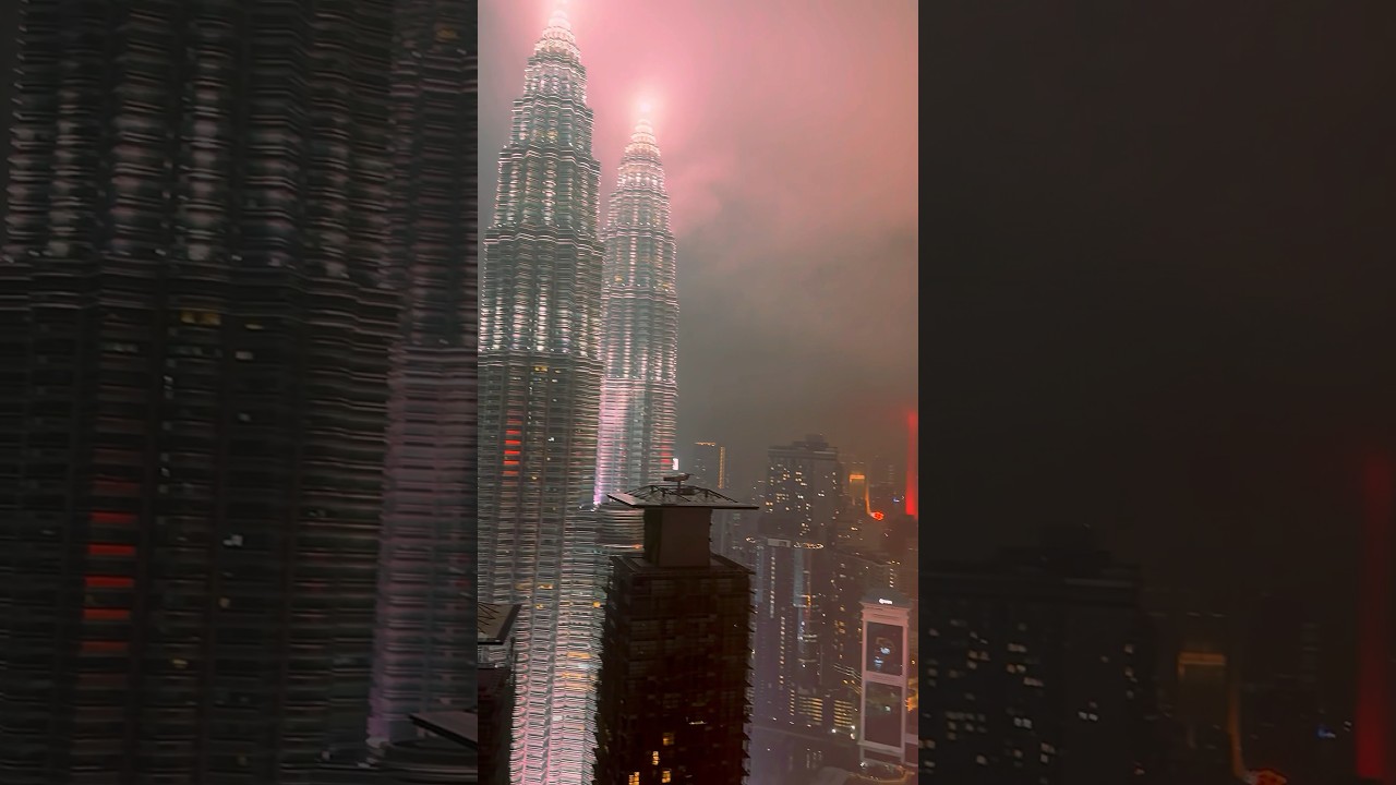 The Petronas Towers 🏢⚡️ #malaysia #clouds #aesthetic #fyp #viral #storm