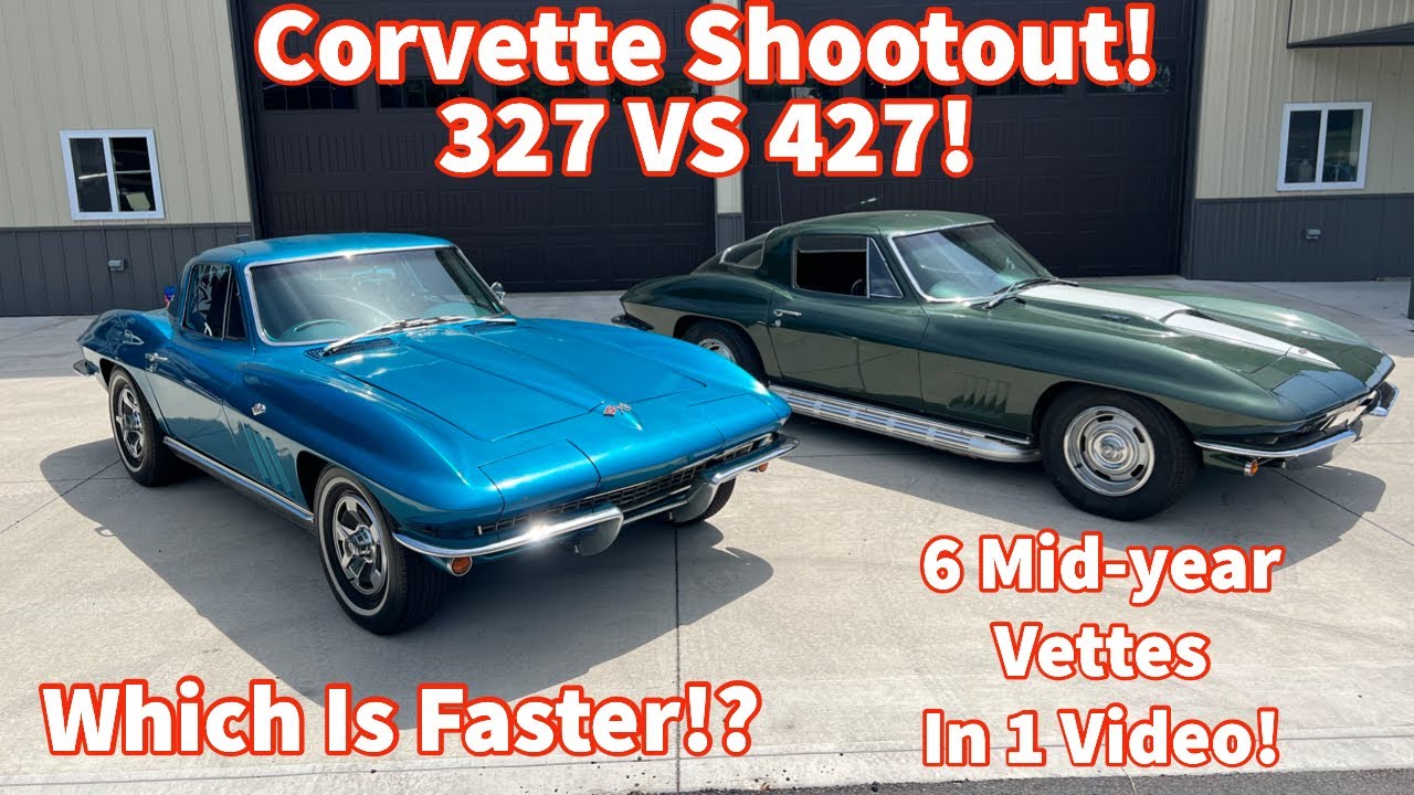 Мы разнесли в пух и прах Corvette A67 427 и A66 327! 1 Видео 6 Корветов середины года! C2 Corvett...