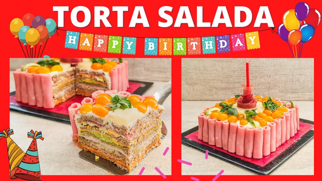 TORTA SALADA de CUMPLEA&Ntilde;OS !!!!! 😋PAN DE MIGA💘💘💘💘 (Sm&ouml;rg&aring;st&aring;rta)