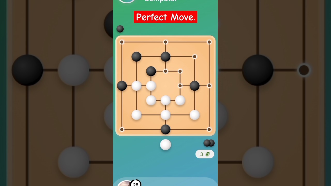 Easy Fun Games To Play With Friends And Family | 9 Men's Morris Challenge | How To Play. #shorts