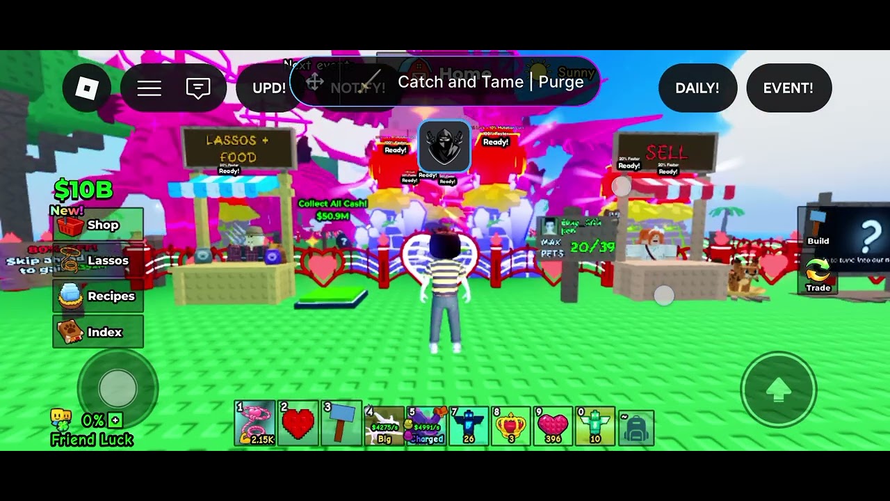 Catch And Tame OP script Auto catch, Auto Breed, Auto Feed, Auto Collect Cash. Just Check Com sec.