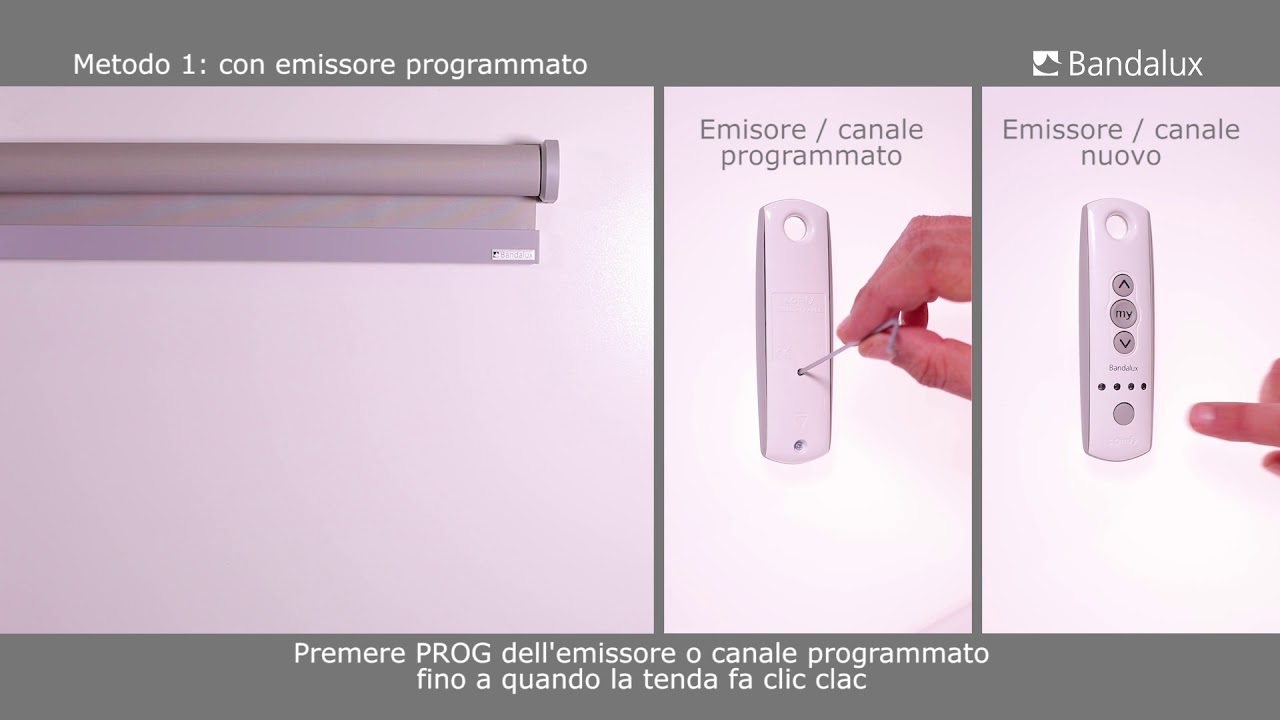 Bandalux | Istruzioni di programmazione - Motori Somfy RTS/IO