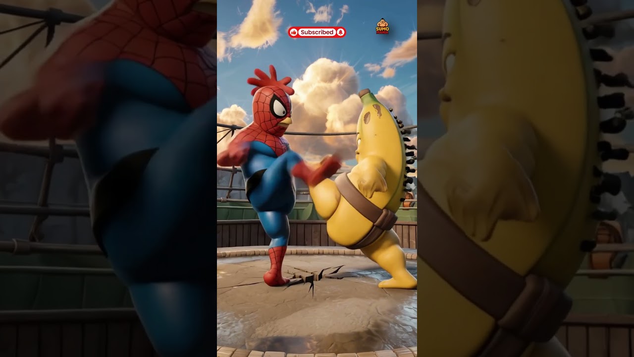 Spider-Chicken vs. Banana-Sumo: Ring of Thunder Showdown!