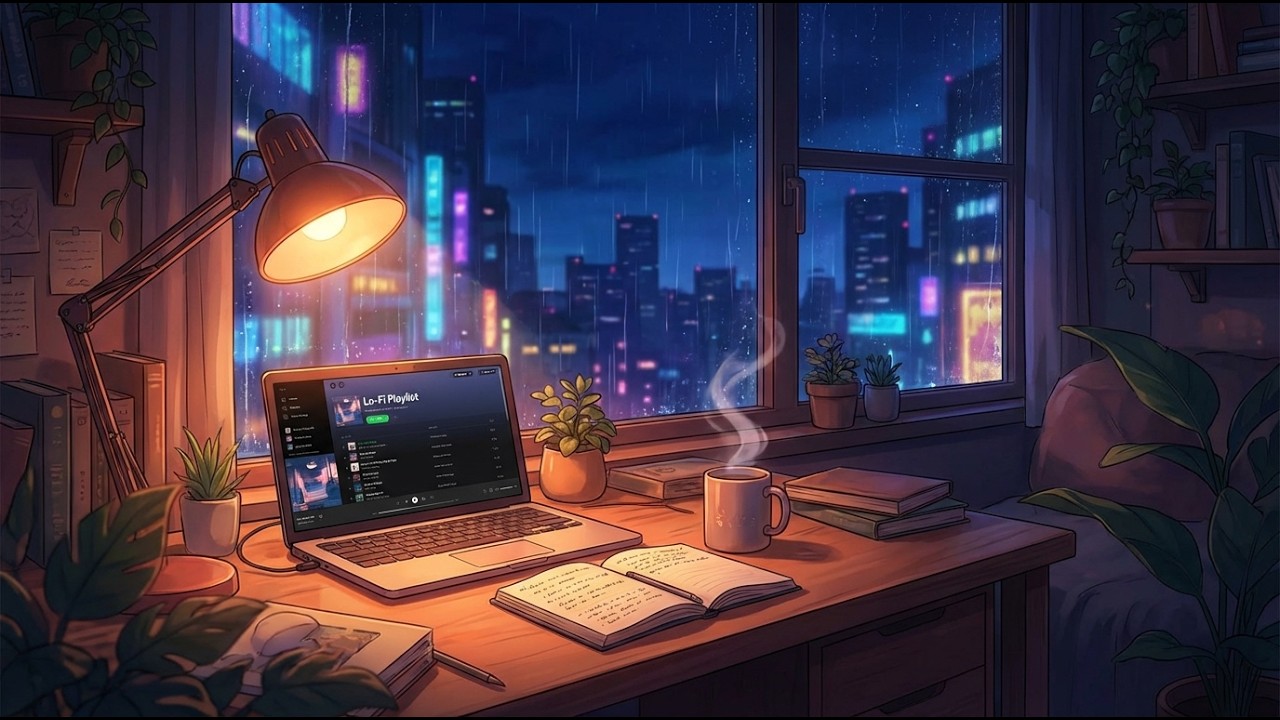 Rainy Night Lofi 🌧️ Chill Beats by the Window for Study, Focus & Relax