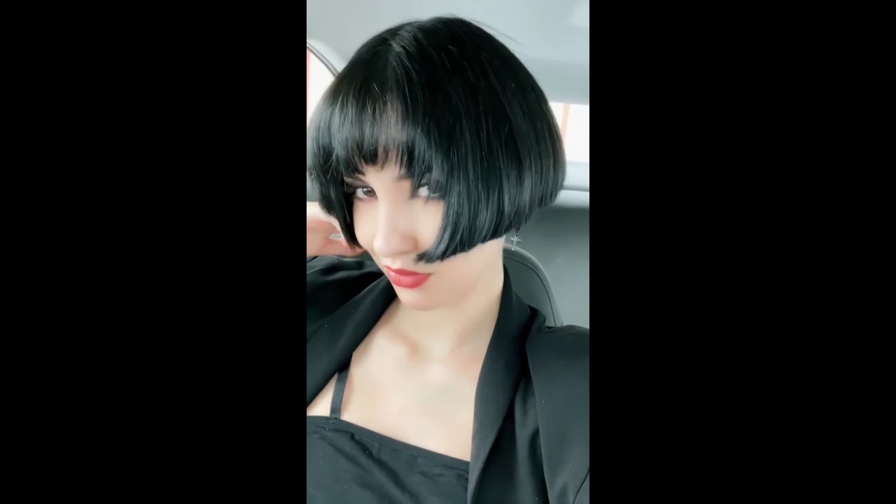 Gorgeous long-haired girl gets a flapper bob with buzzed nape (HD remaster and edit)